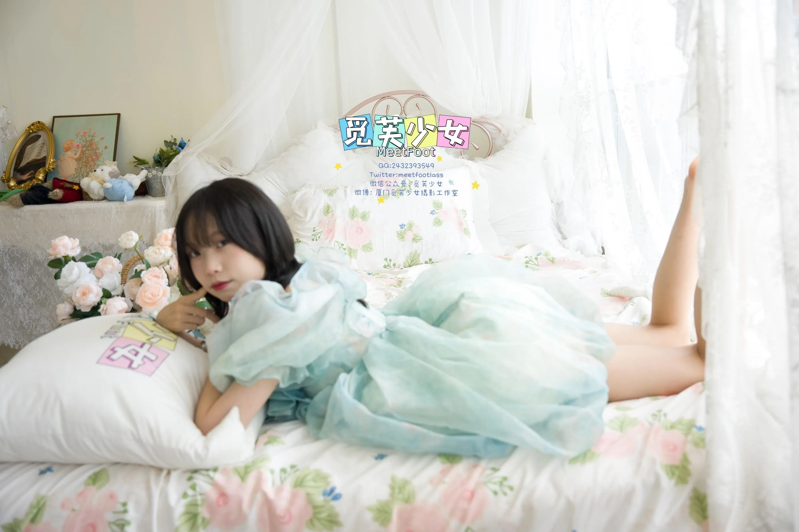 觅芙少女 NO.033 小婉-一袭蓝色纱裙构筑今晚浪漫的梦境-PIC [249P]插图8
